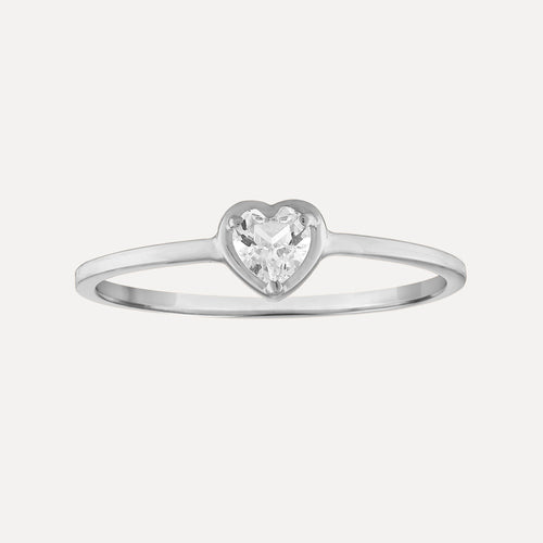 Anillo de Corazón con Piedra de Nacimiento