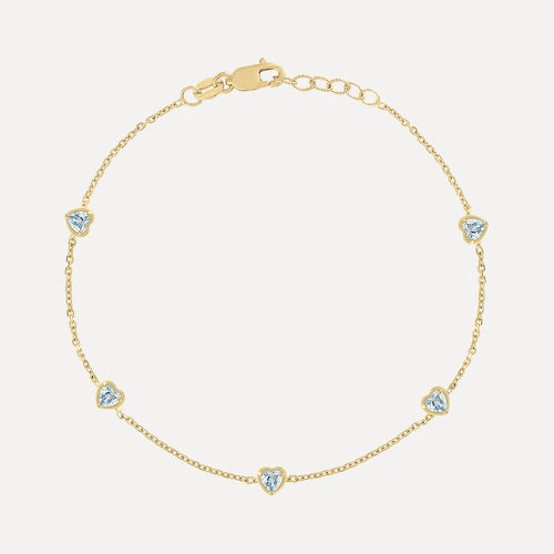 Pulsera Estación de Corazones y Piedras de Nacimiento