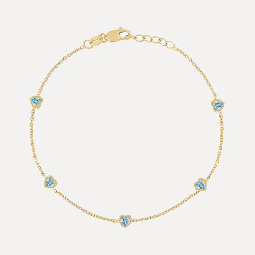 Pulsera Estación de Corazones y Piedras de Nacimiento