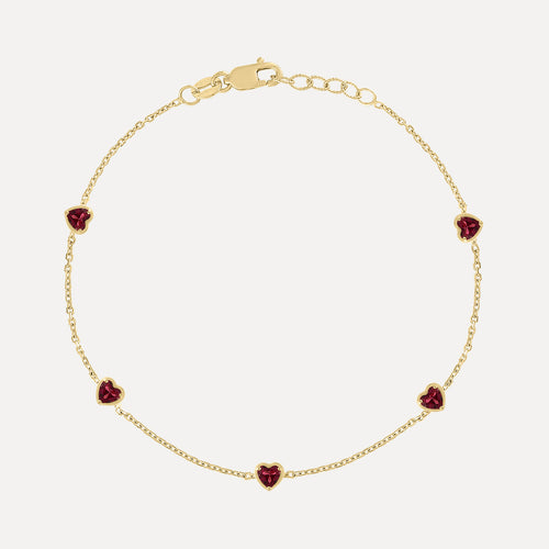 Pulsera Estación de Corazones y Piedras de Nacimiento