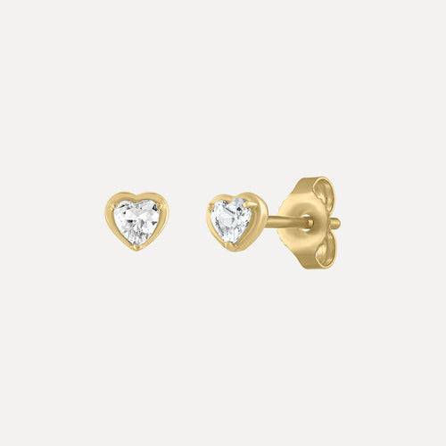 Aretes de Corazón con Piedra de Nacimiento