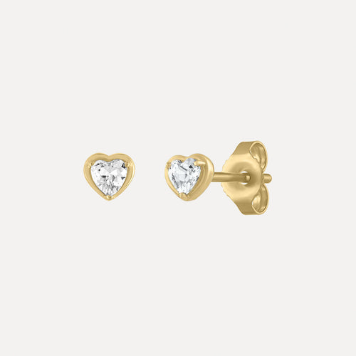 Pendientes con forma de corazón y piedra natal