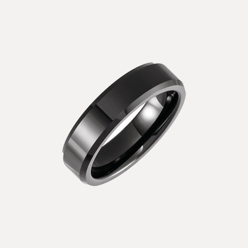Anillo de cerámica negro | 6mm