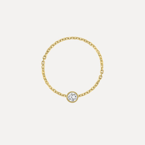 Anillo de cadena con bisel de diamantes