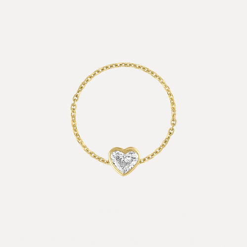 Anillo de Cadena Corazón de Diamante