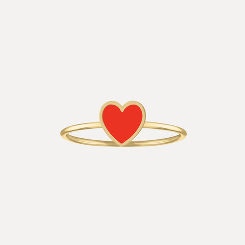 Mini Enamel Heart Ring