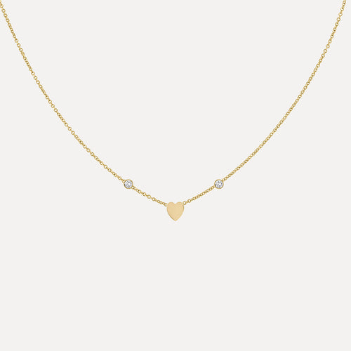 Cadena Mini Corazón y Diamantes