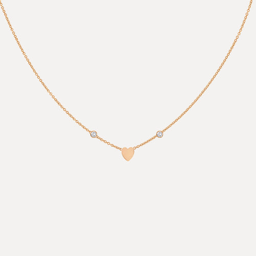Cadena Mini Corazón y Diamantes