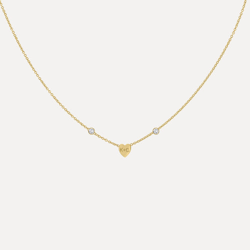 Cadena Mini Corazón y Diamantes