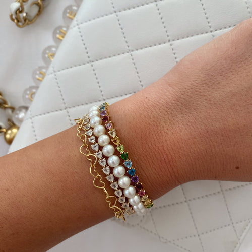 Pulsera de tenis en forma de corazón