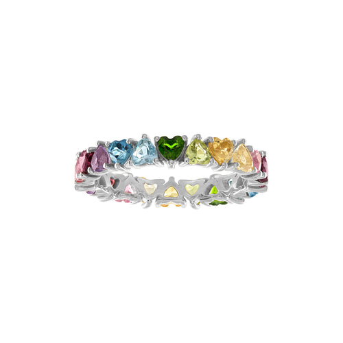 Heart Shape Rainbow Eternity Ring by Kelly Bello Design