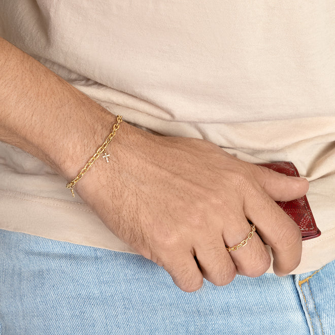 Pulsera de Cadena de Cable Alargada