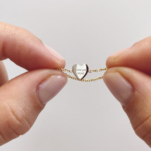 Mini Heart Chain Ring by Kelly Bello