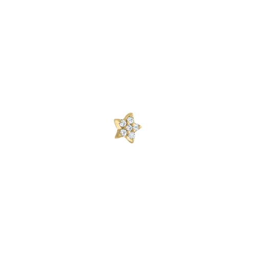 Arete Estrella de Diamante con Rosca Interna
