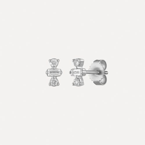 Aretes de Diamantes Mini Baguette + Redondos