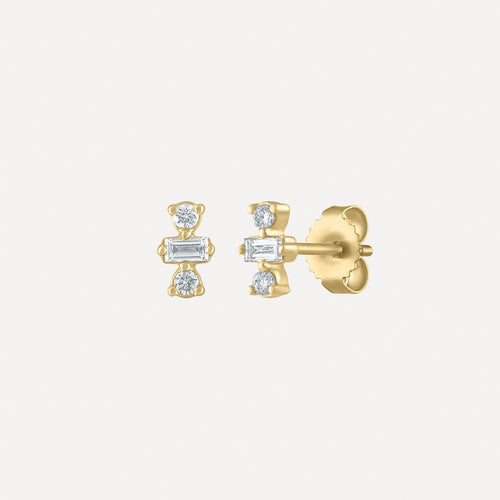 Aretes de Diamantes Mini Baguette + Redondos