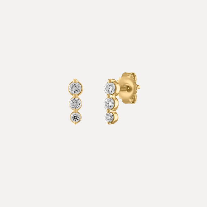 Mini Graduated Diamond Stud Earrings