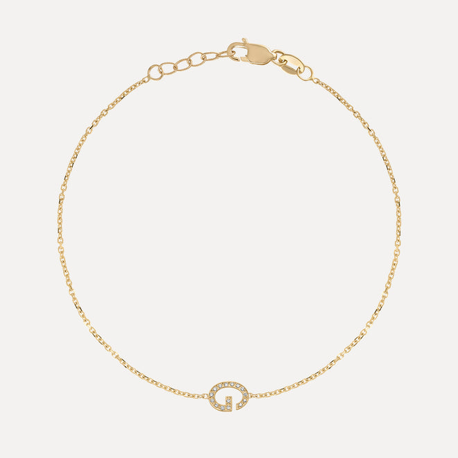 <transcy>Pulsera Mini Pave Letter (personalizada)</transcy>