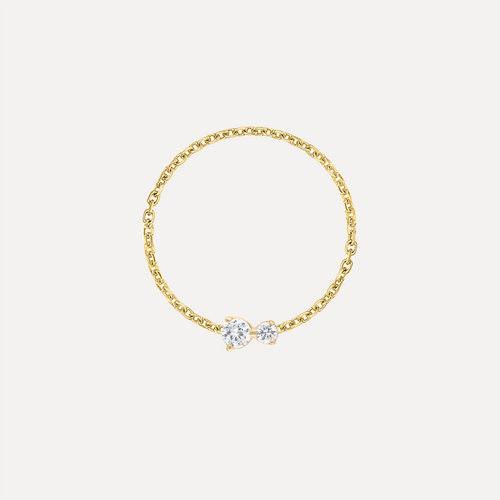 Anillo de Cadena Noa con Doble Diamante