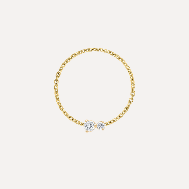 Anillo de Cadena Noa con Doble Diamante