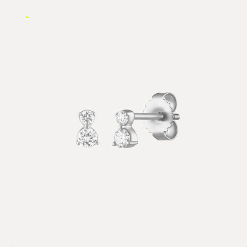 Aretes Noa con Doble Diamante
