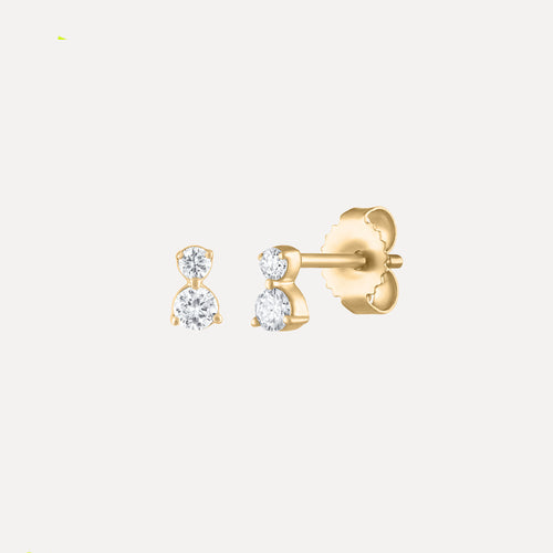Aretes Noa con Doble Diamante