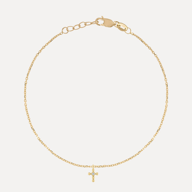 Pulsera Cruz con Acento de Diamante