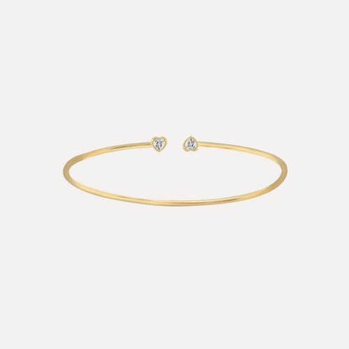 Pulsera con Dos Corazones de Piedras de Nacimiento
