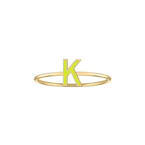 Enamel Letter Ring - Kelly Bello Design