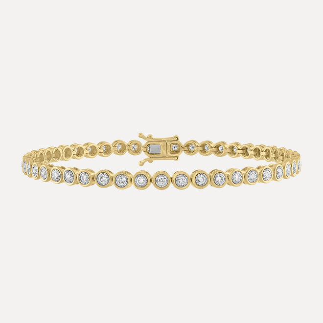 <transcy>Brazalete de tenis de diamantes de 3 puntas</transcy>