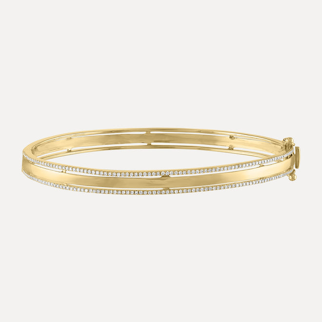 Brazalete con borde de pavé de diamantes