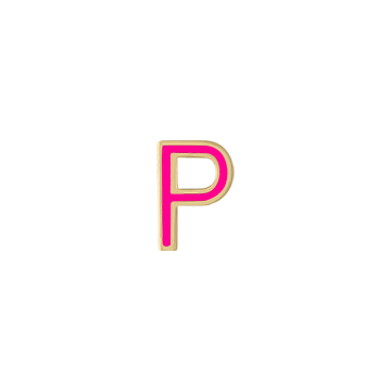 Mini Enamel Letter Charm - Hot Pink - Kelly Bello Design