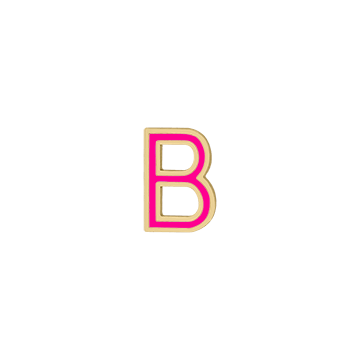 Mini Enamel Letter Charm - Hot Pink - Kelly Bello Design