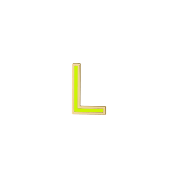 Mini Enamel Letter Charm - Lime - Kelly Bello Design