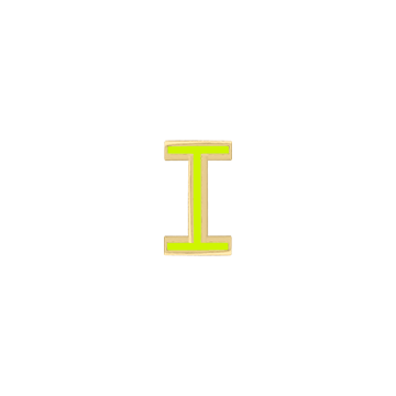 Mini Enamel Letter Charm - Lime - Kelly Bello Design