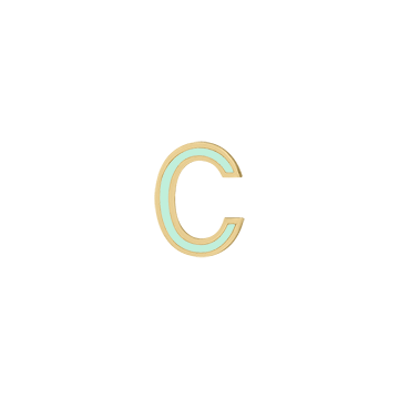 Mini Enamel Letter Charm - Mint - Kelly Bello Design