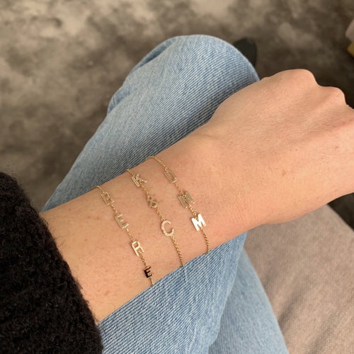Mini Letter Bracelet - Kelly Bello Design