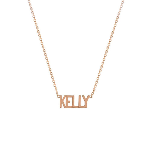 Mini Mini Nameplate Necklace (custom) - Kelly Bello Design