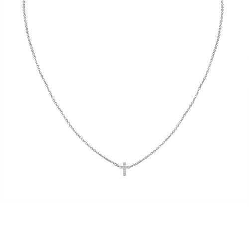 Mini Pave Cross Necklace - Kelly Bello Design