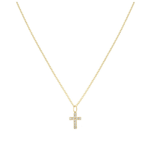 Mini Pave Cross Necklace Charm - Kelly Bello Design