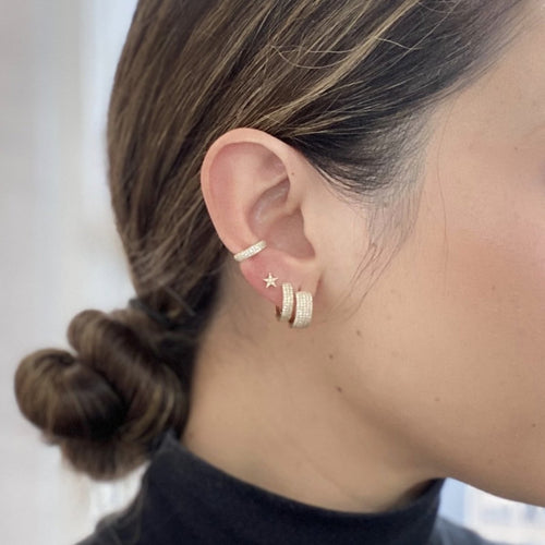 Mini Pave Star Stud Earrings - Kelly Bello Design