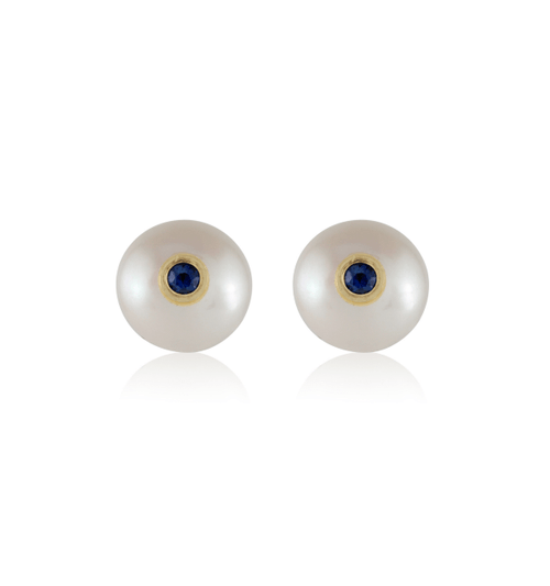 Pearl & Birthstone Studs - Kelly Bello Design
