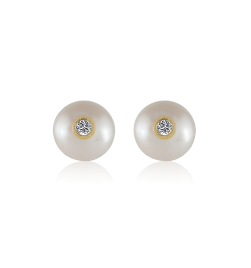 Pearl & Birthstone Studs - Kelly Bello Design