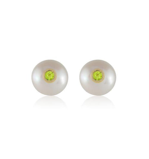 Pearl & Birthstone Studs - Kelly Bello Design