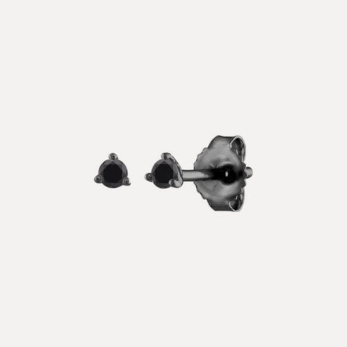 Pendientes de diamante negro de tres puntas