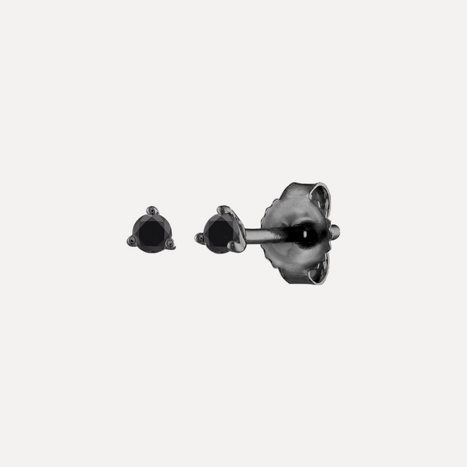 Pendientes de diamante negro de tres puntas